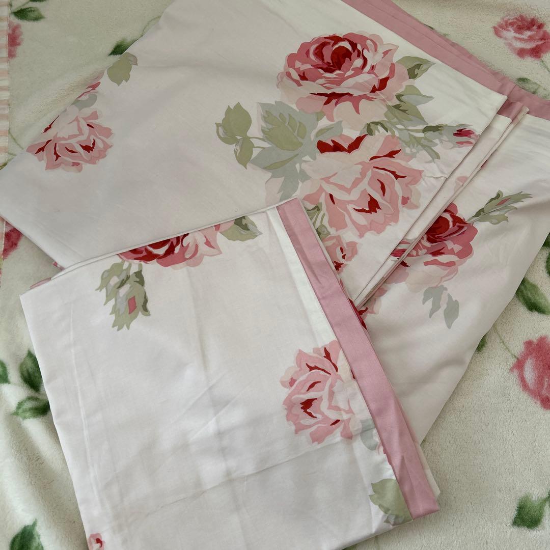 ローラアシュレイクチュールローズデュべカバーピローケース未使用新古品シングル