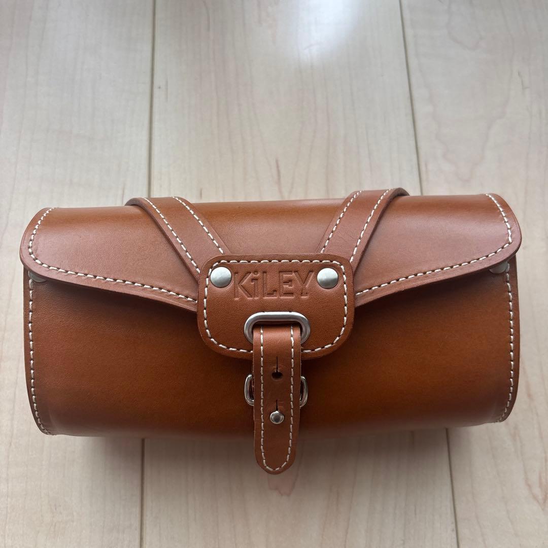 ブロンプトンに KILEY牛革レザーサドル バッグLM-559 ハニーブラウン