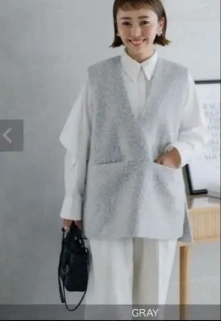 ループボアＶネックベスト グレー38