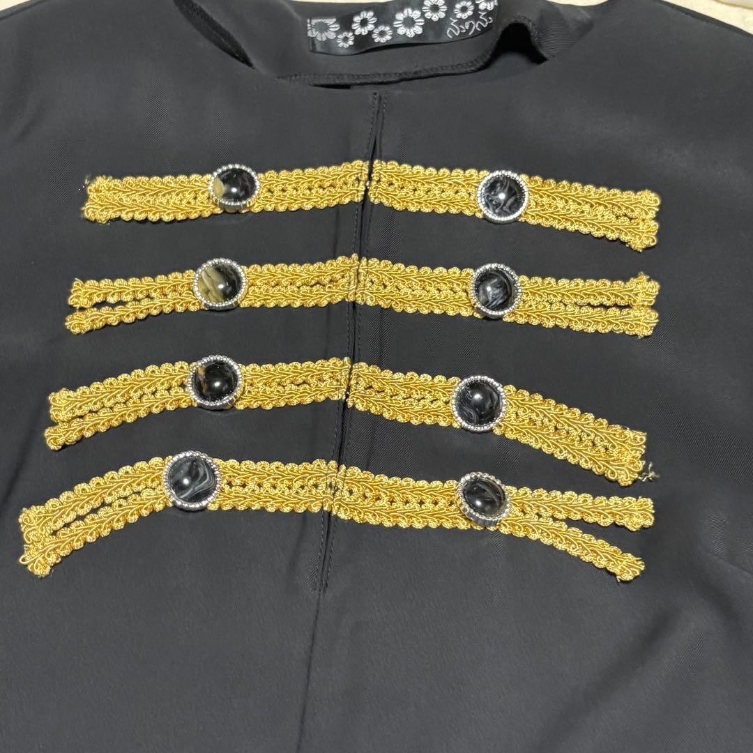 ふりふ from cats ナポレオンワンピース　総柄　猫　キャット　ブラック