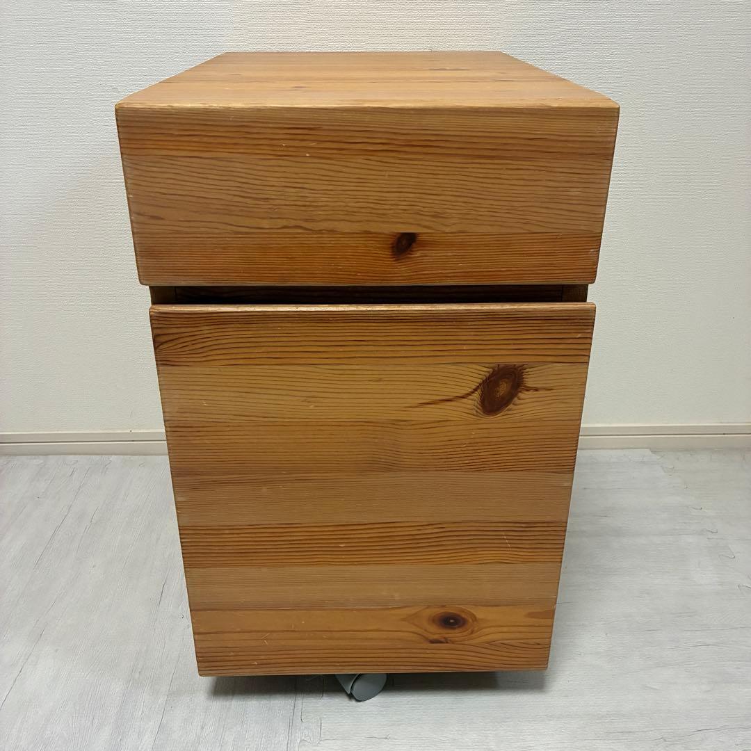 【廃盤】 無印良品 パイン材デスク用 サイドキャビネット