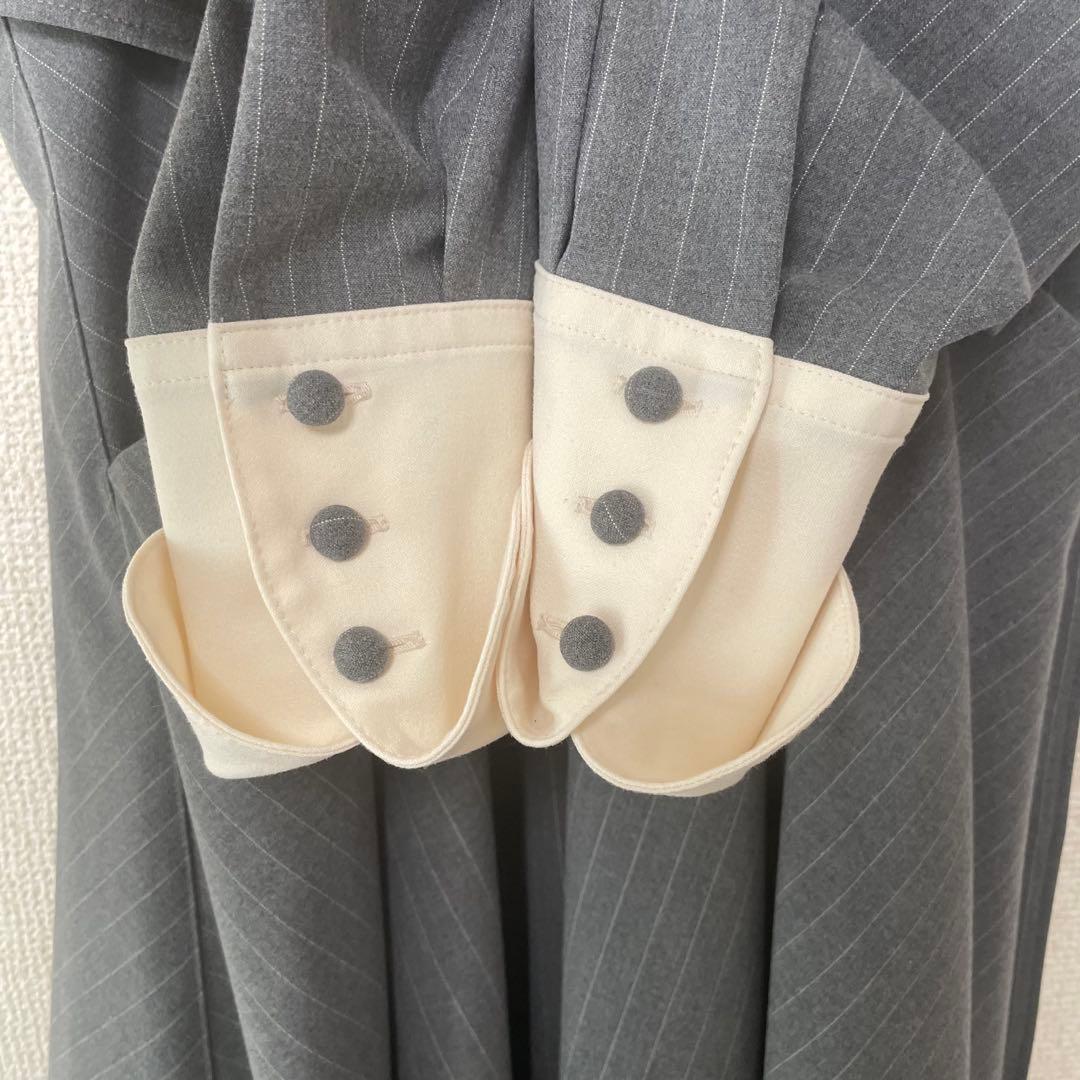 foufou クラシカルストライプバイカラーワンピース　美品