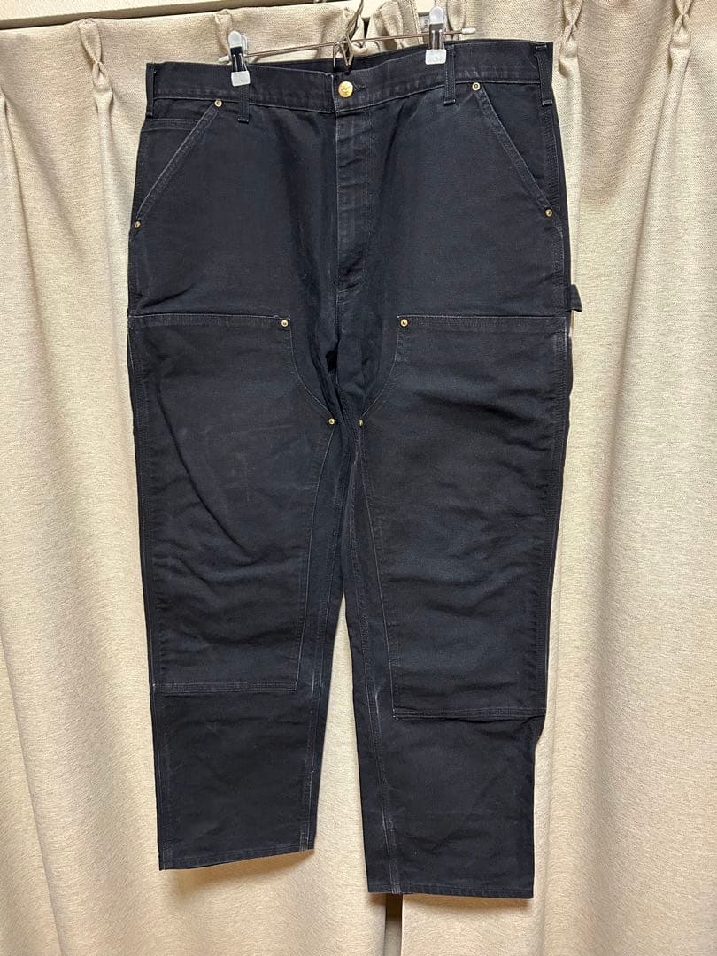 Carhartt ダブルニーダックワークパンツ38×32 ブラック　USA製