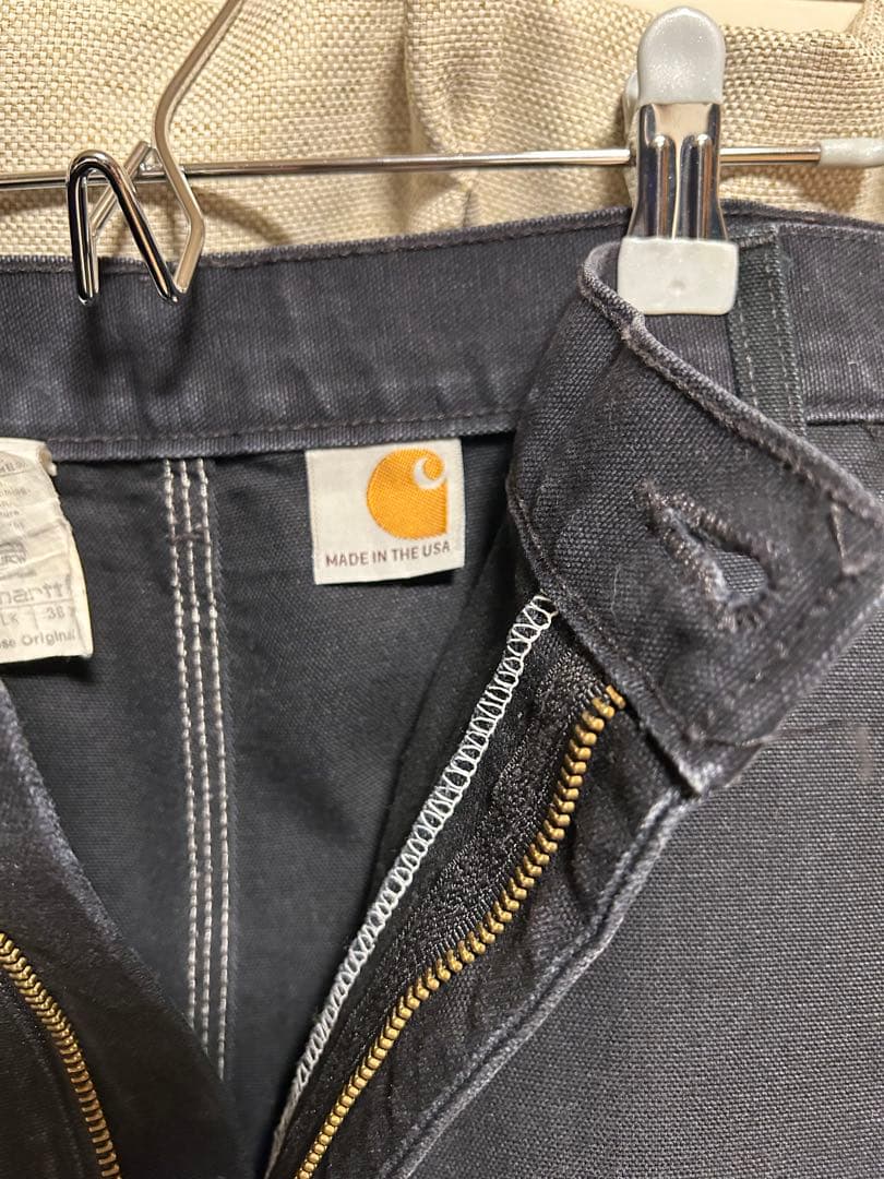 Carhartt ダブルニーダックワークパンツ38×32 ブラック　USA製
