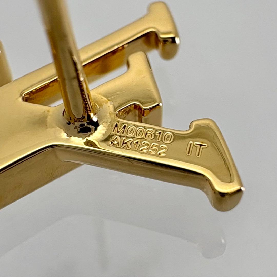 ルイヴィトン ピアス LVアイコニック ロゴ ブックルドレイユ ゴールド