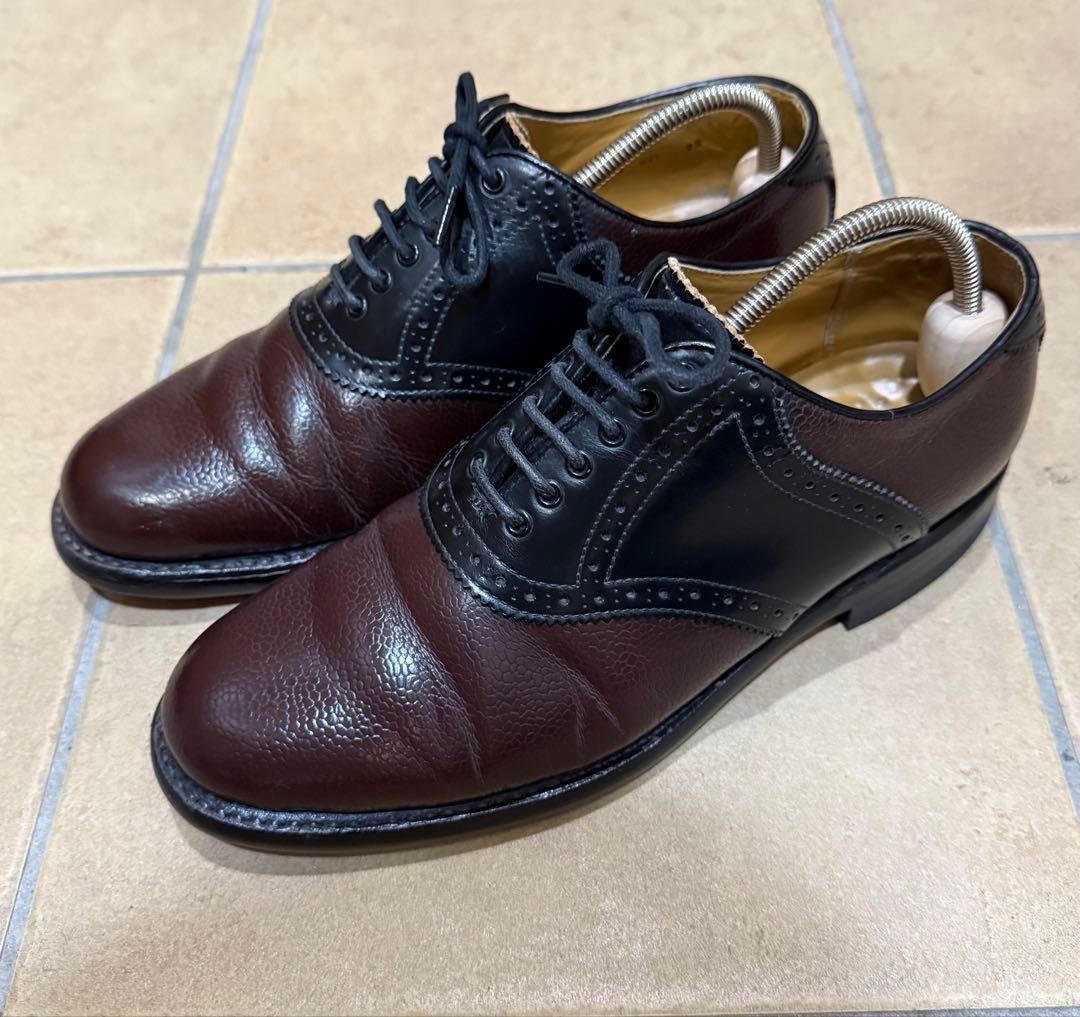 美品！希少！リーガル サドルシューズ ブラック×ブラウン シボ革25cm