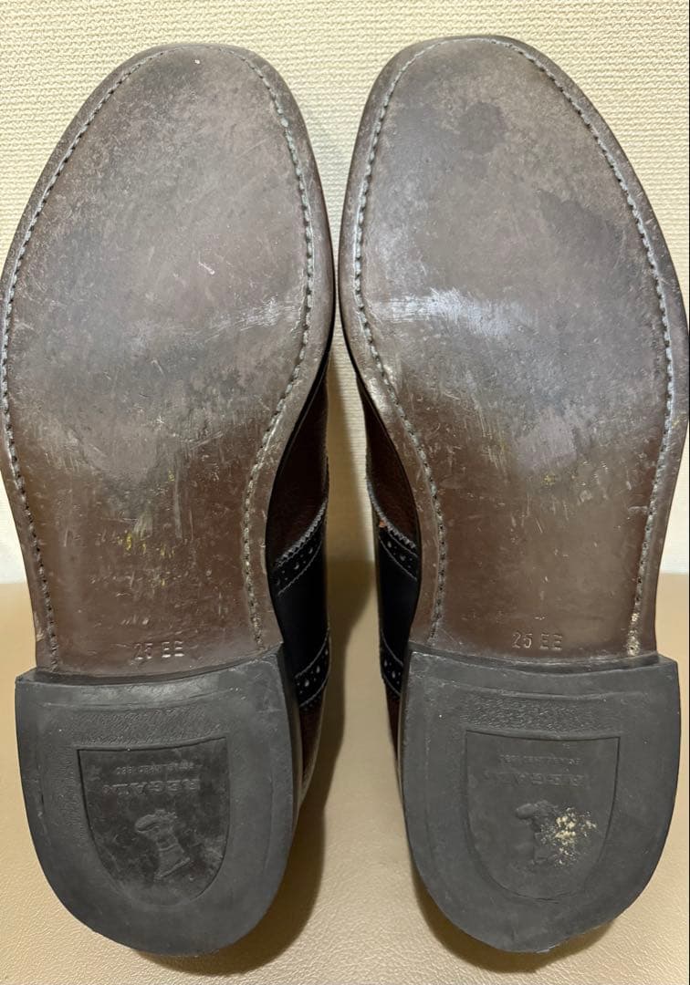 美品！希少！リーガル サドルシューズ ブラック×ブラウン シボ革25cm