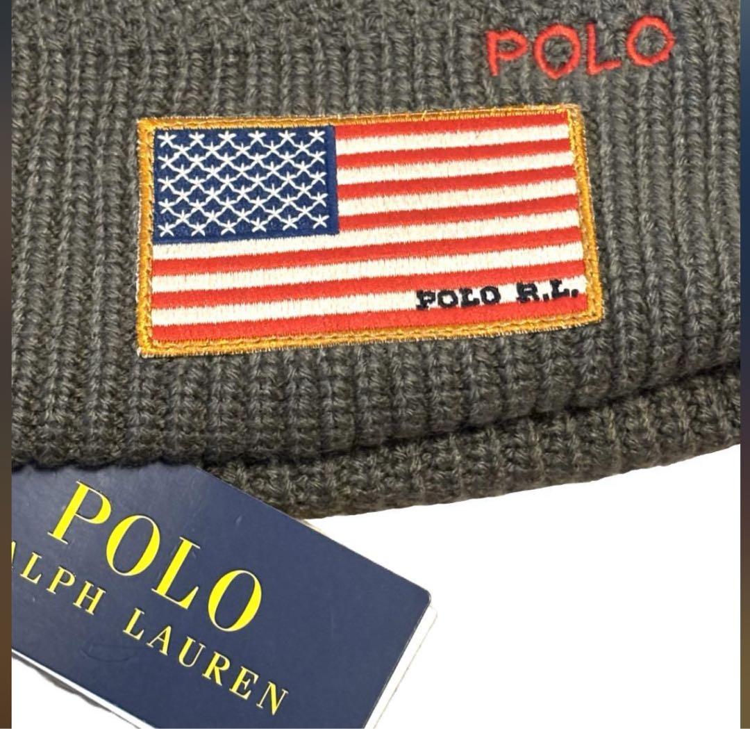 Polo Ralph Lauren ニット帽 オリーブグリーン