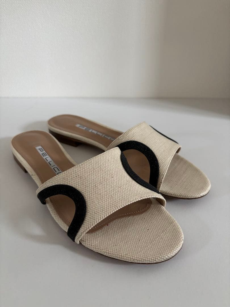 美品　ペリーコ PELLICO ルネッタ ミュールサンダル フラット24.5cm