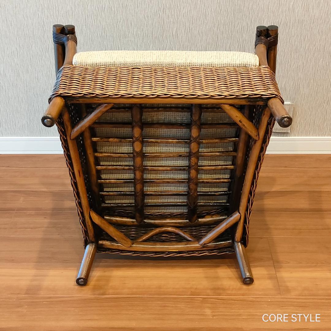 美品　KAZAMA 　ラタン　籐ソファ 　1人掛け　ラウンジチェア　A1