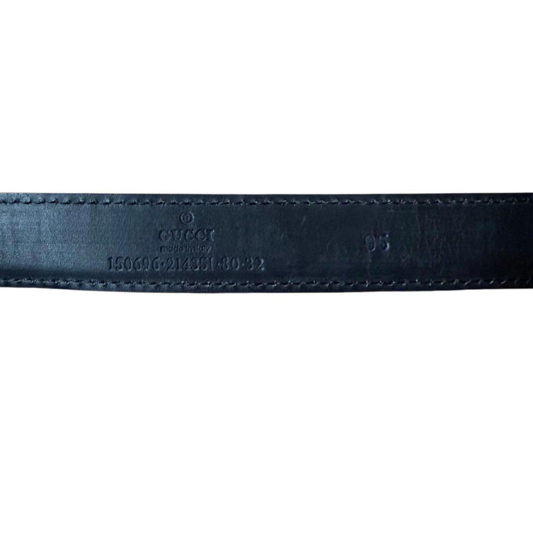 グッチ レザー ベルト チェーン付 黒