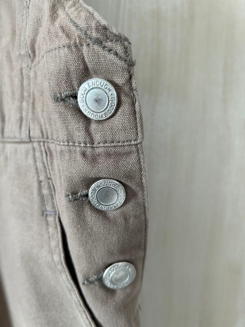 Goodenough グッドイナフ　オーバーオール　ベージュ　サイズS