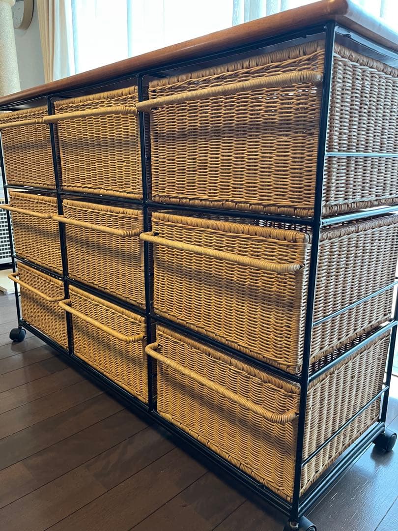 籐&アイアン 収納　ラタンチェスト