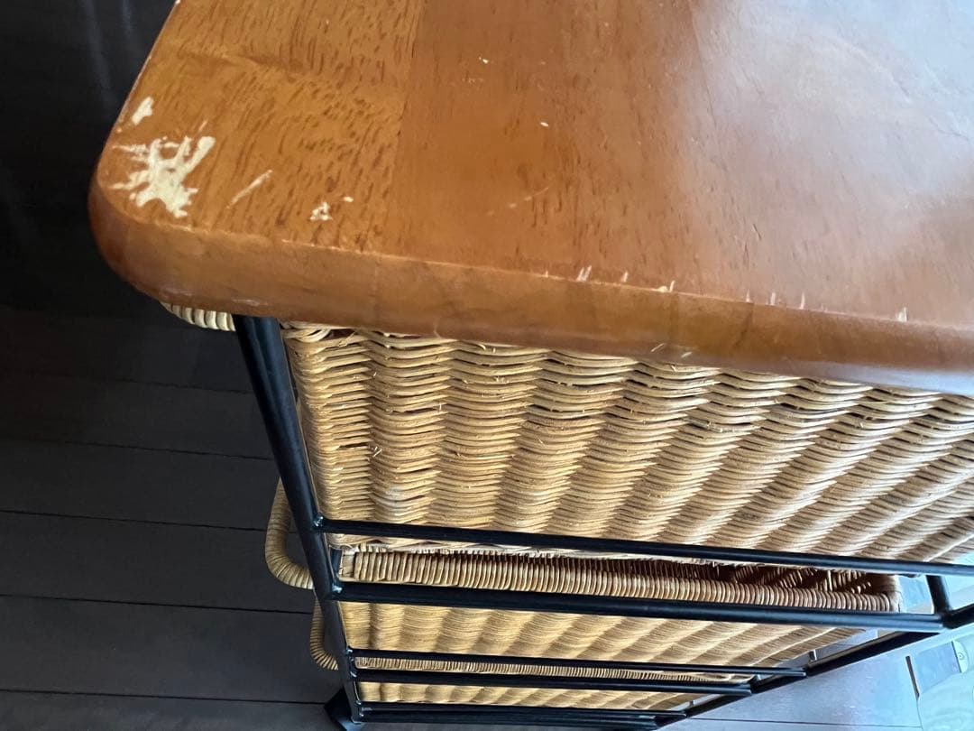 籐&アイアン 収納　ラタンチェスト