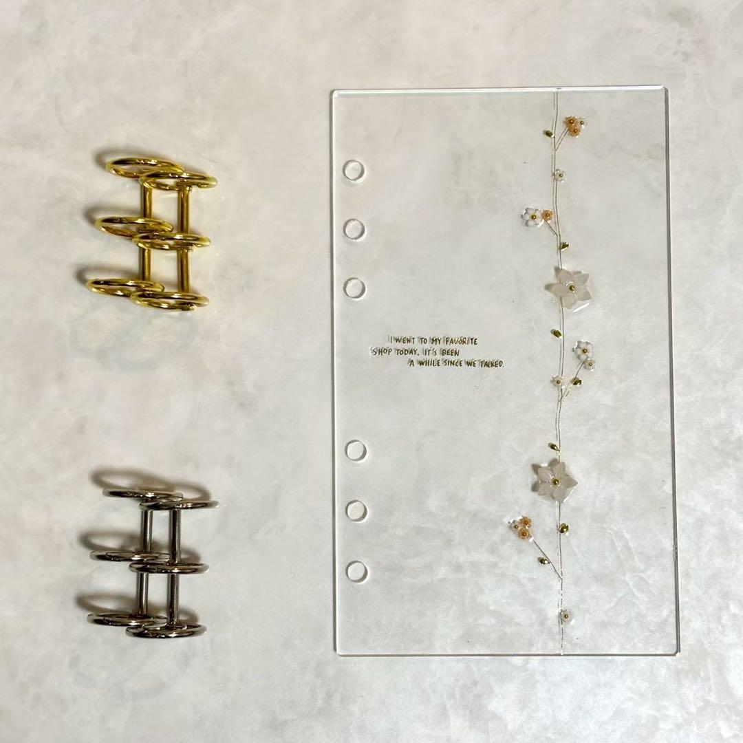 ✨ピゾ✨A6 アクリルレジンバインダー　リング付き　韓国　貯金