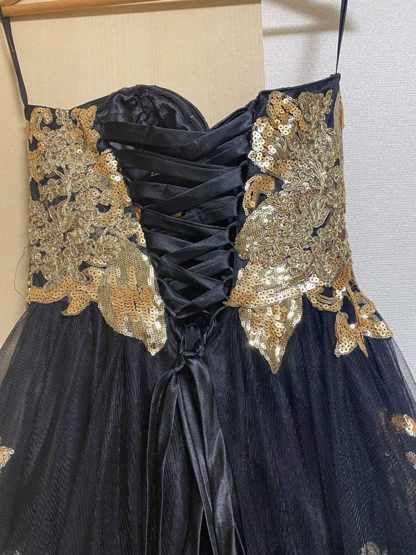 ジャンマクレーン　ブラック×ゴールド　パーティードレス