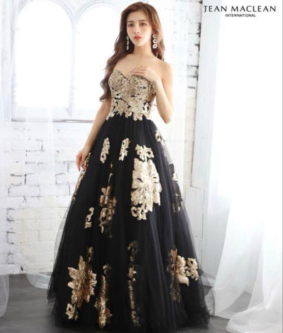 ジャンマクレーン　ブラック×ゴールド　パーティードレス