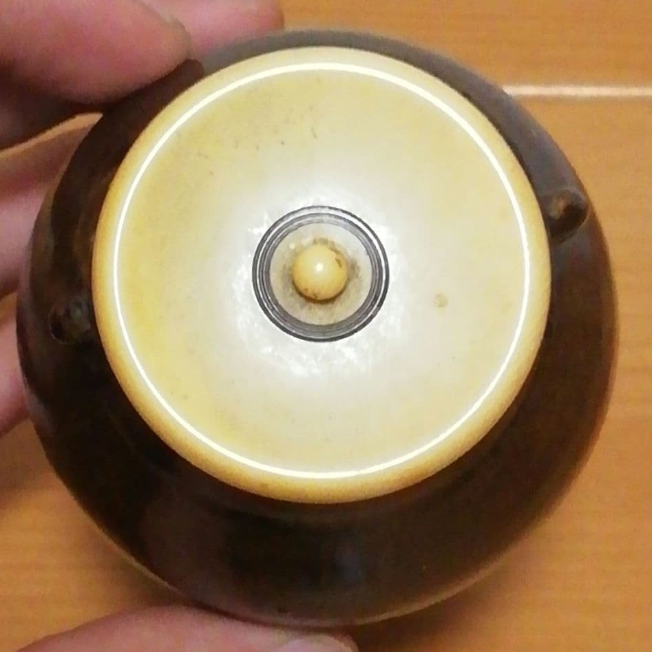 淡々斎書付　銘『千代の栄』　高取　耳付　茶入　共箱　仕服付　茶道具