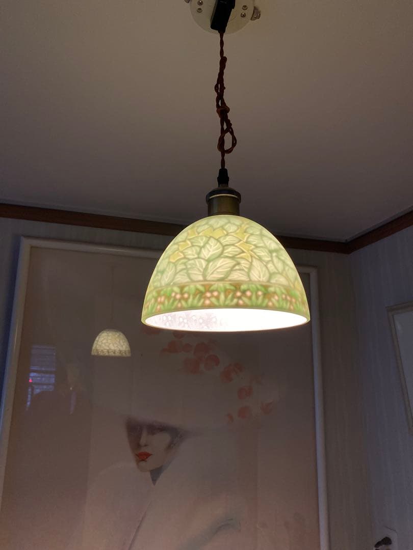 アルフォンス ミュシャ画 ペンダントランプ照明　アンティーク調