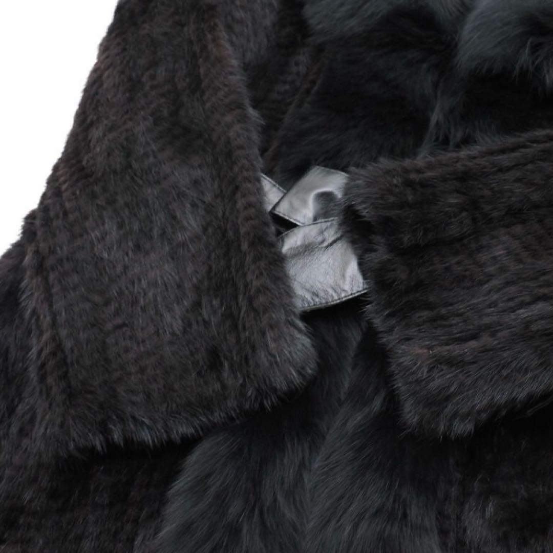 BUI 毛皮コート ミンクヤーン 衿:フォックスファー　S-M