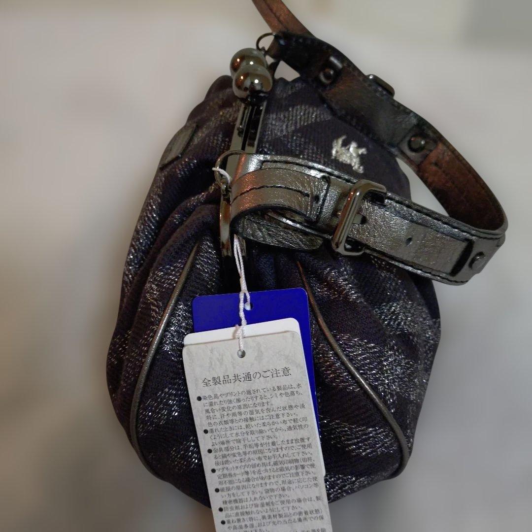 バーバリーブルーレーベル がま口 バッグ レア チェック柄 新品未使用 タグ付き