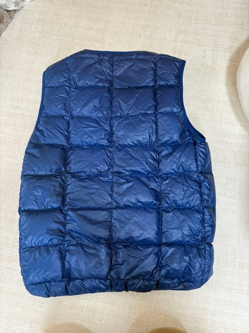 モンベル　インナー　ダウン　ベスト　スナップ　プルオーバー　青　ブルー