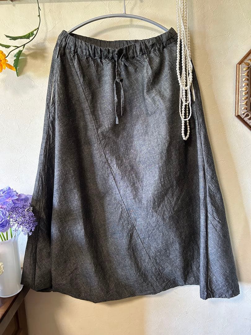 SOU・SOU 今季 一回着　ソウソウ　伊勢木綿 麻混 富士2.0／消炭色