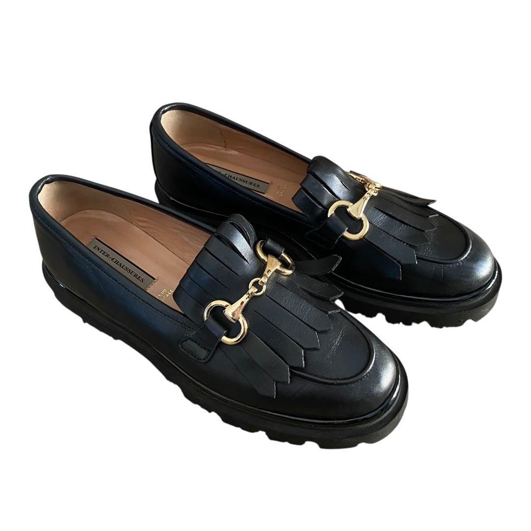 INTER-CHAUSSURES ラウンドトウキルトビットローファー37