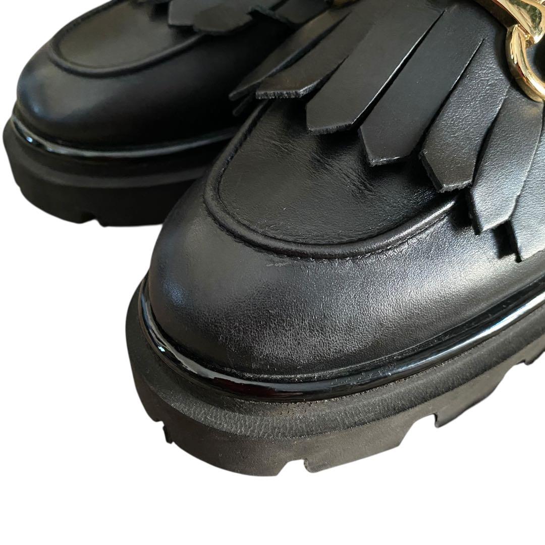 INTER-CHAUSSURES ラウンドトウキルトビットローファー37