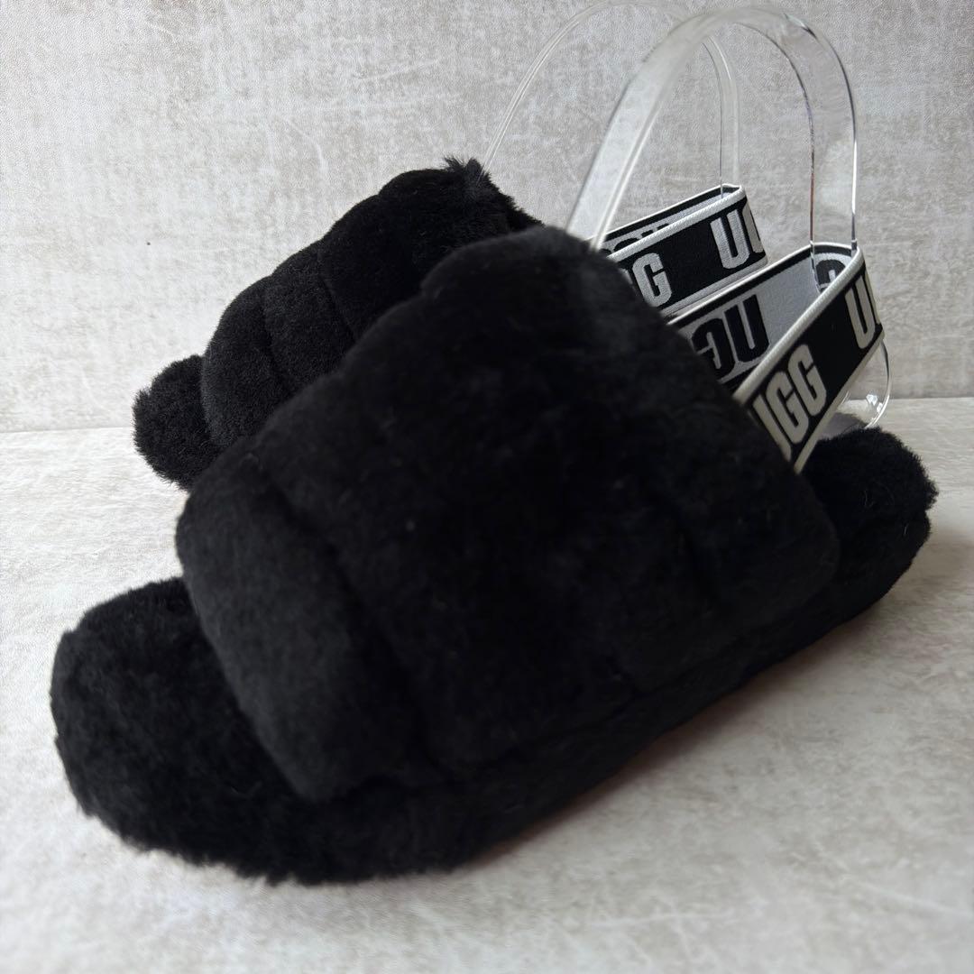 ⭐️未使用⭐️UGG アグ フラッフイヤー スライド サンダル 23cm ブラック