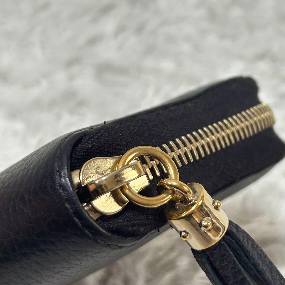 正規品 美品✨GUCCI グッチ　GGソーホー　レザー　コンパクトウォレット　黒