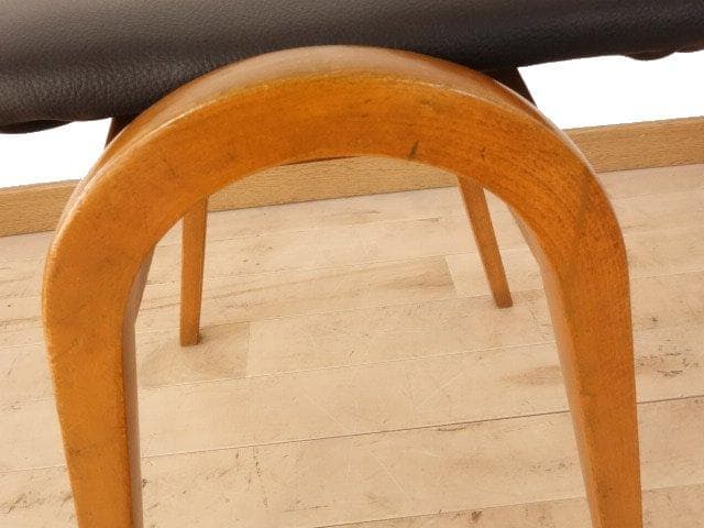 秋田木工　スタッキングスツール（カーキ色）②　座面張替・再塗装済ＵＳＥＤ