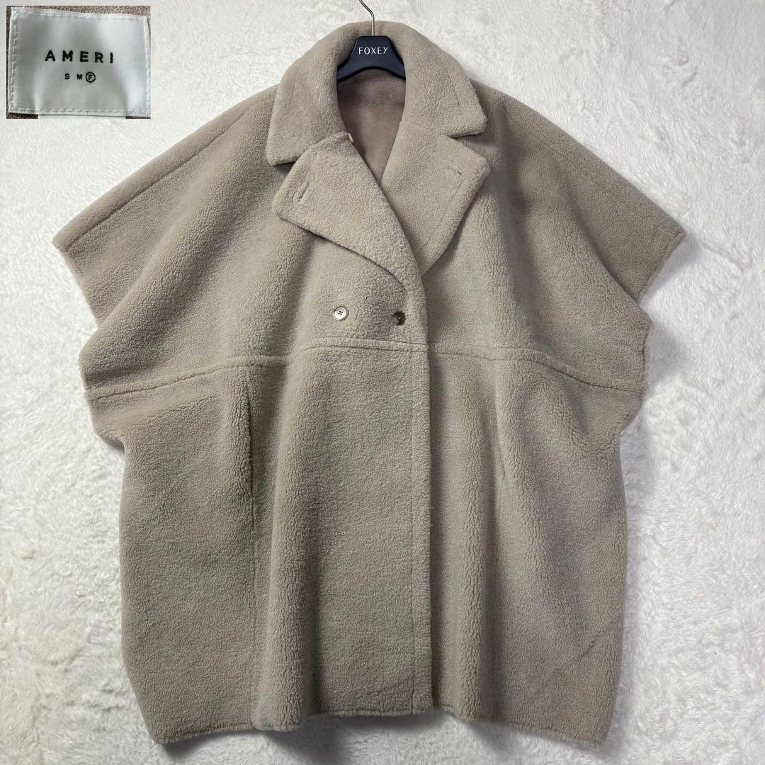 美品 AMERI REVERSIBLE BOA PONCHO COAT