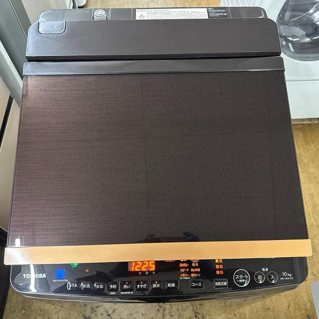 地域限定送料無料　美品 東芝 10㎏ 洗濯乾燥機 人気のブラウンAW-10VH1