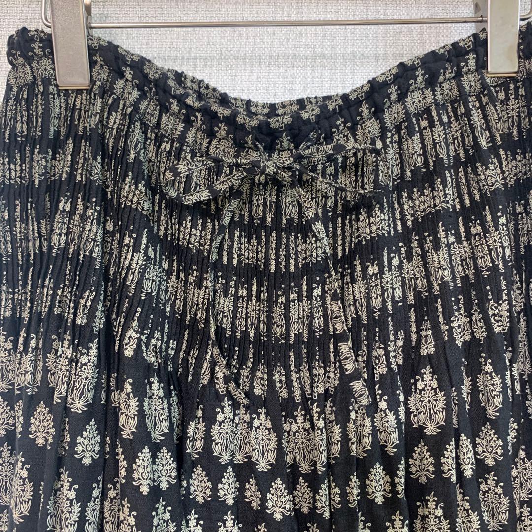 メゾンドソイル リネン ピンタックガウチョパンツ