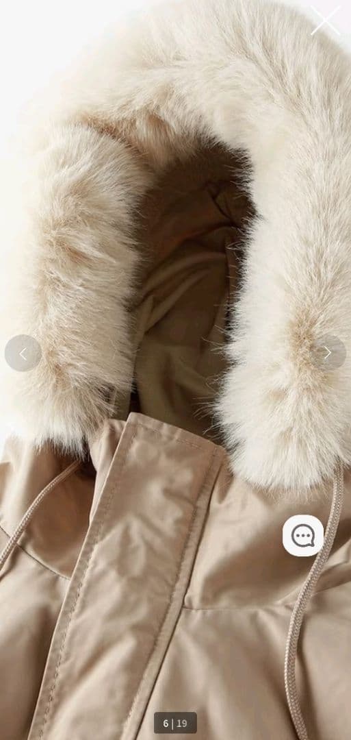 ドゥクラッセ　光沢グログラン・ファー使いモッズコート 　フード　定価21890円