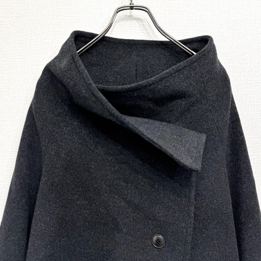 Y's ワイズ ヨウジヤマモト カシミヤ混 ウール 変形コート グレー杢