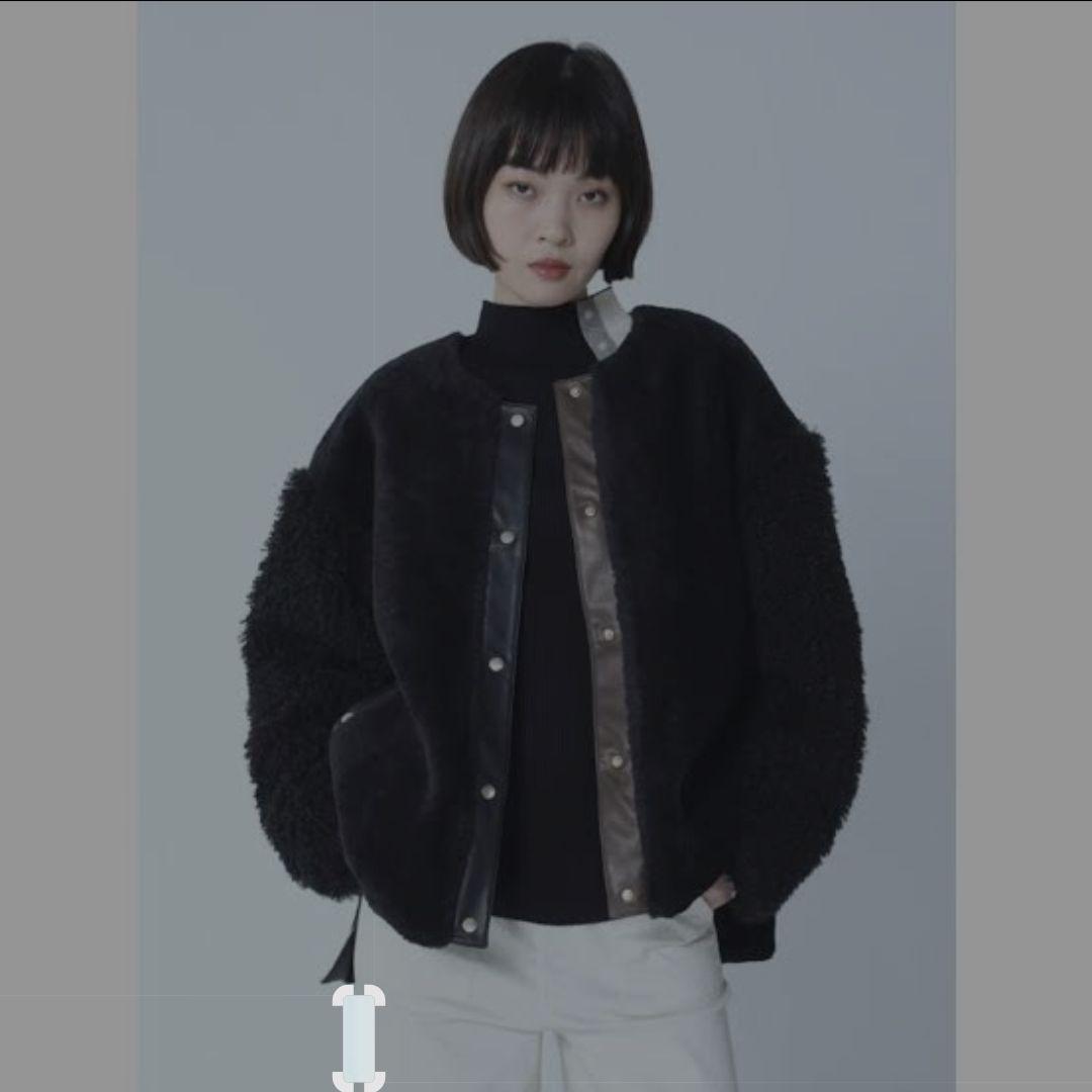 （5日まで出品）LASUD スリットロゴボアブルゾン