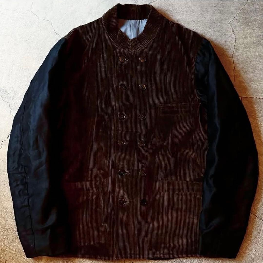 30s〜 french vintage コーデュロイダブルブレストジャケット