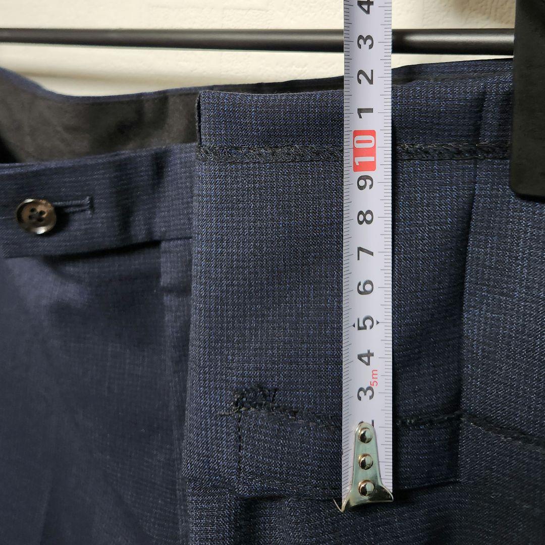 オリヒカ　メンズスーツ　スリーピース　セットアップ　濃紺ブルー　チェック　細身