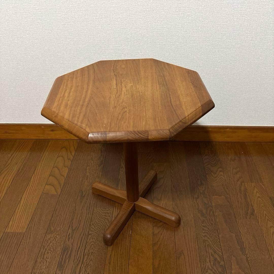 【良品】デンマーク 八角形サイドテーブル チーク