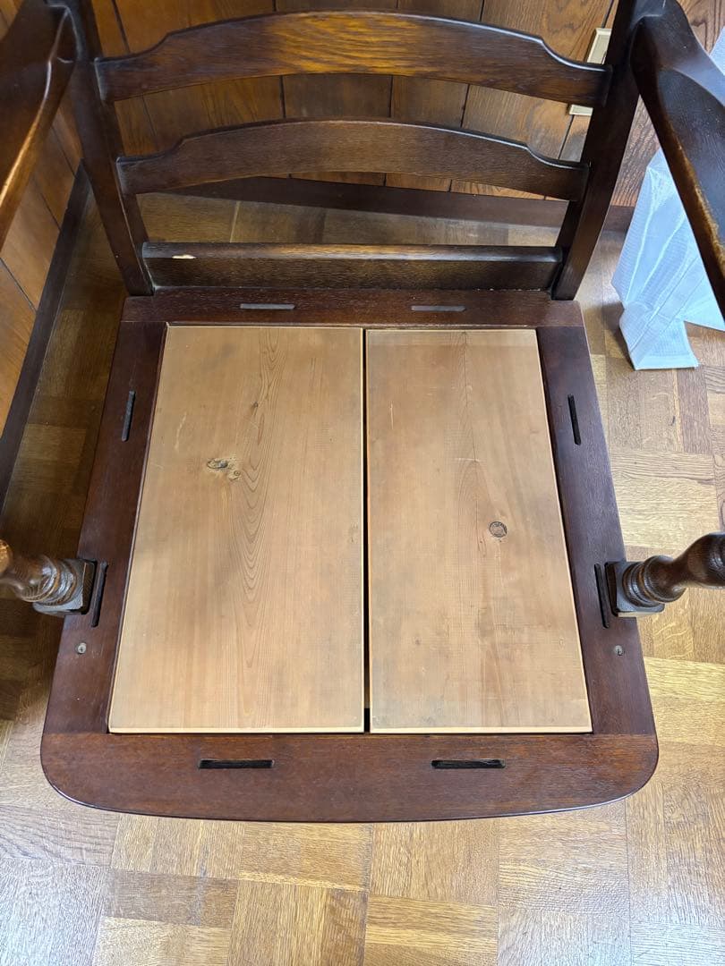 飛騨産業　穂高　木製アームチェア 花柄カバー付き　1脚