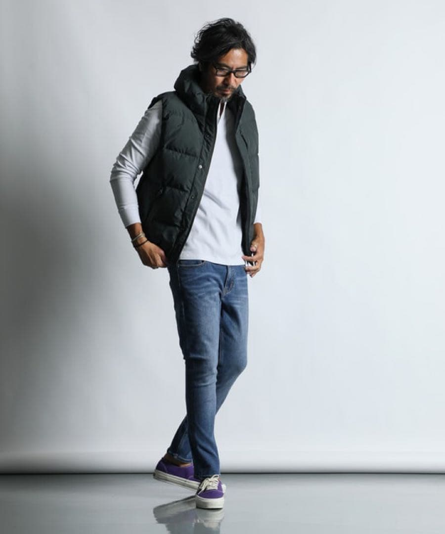 ※限定値下げ　ボリュームネックダウンベスト ネイビー　Mサイズ