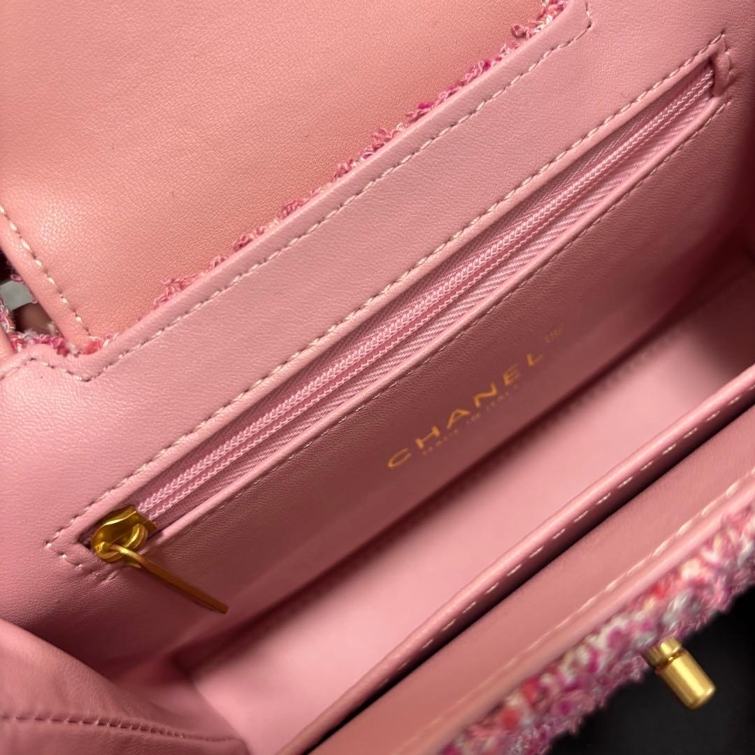 シャネル ツイード ハンドバッグ マトラッセ ピンク ノベルティ