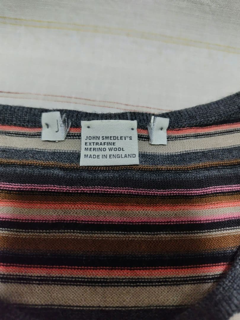 ジョンスメドレー　ボーダーウールニット