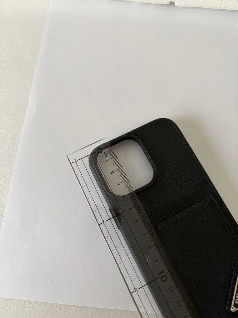 PRADA サフィアーノレザー iPhoneケース 14promax 三角ロゴ