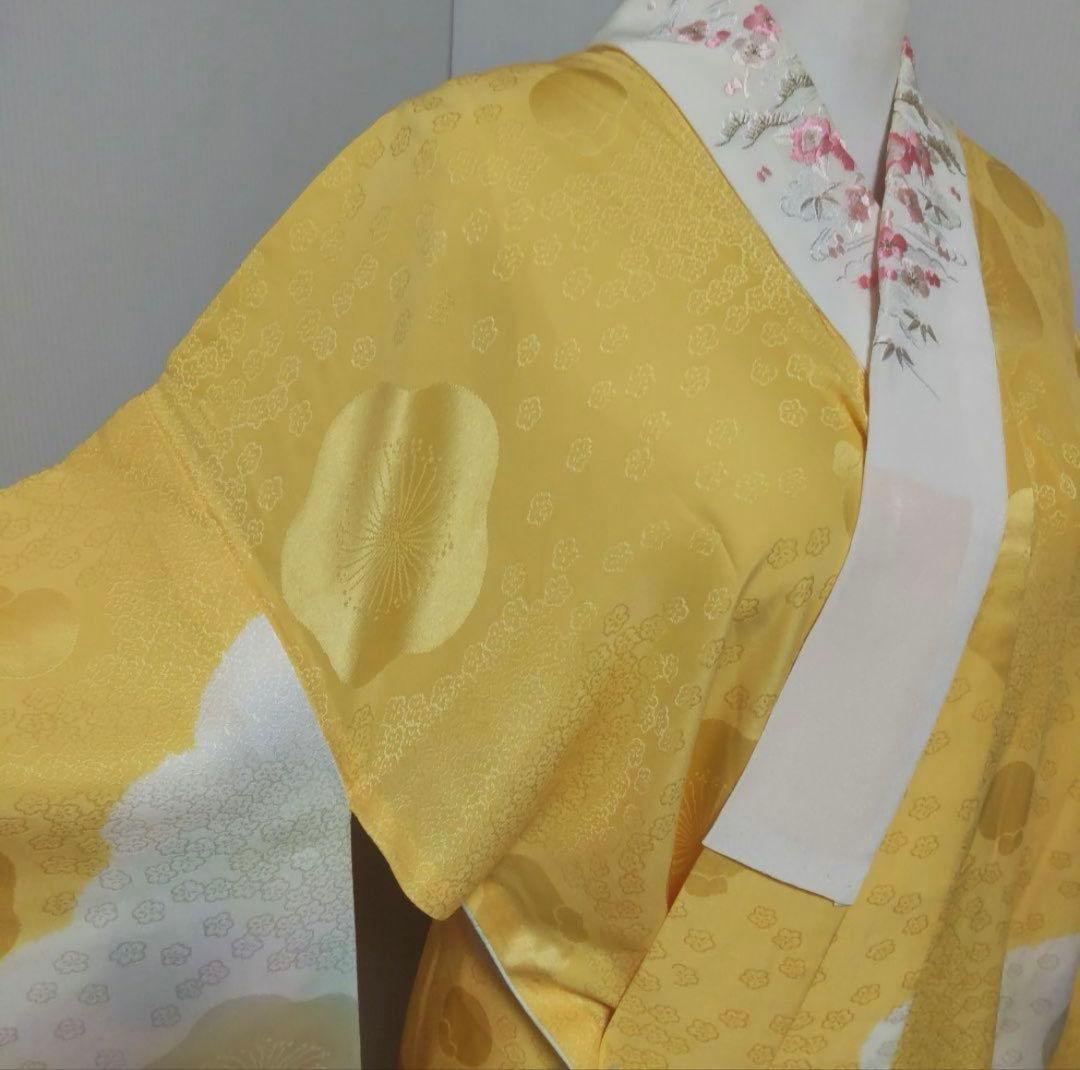 3232　正絹振袖長襦袢　刺繍半襟付　美品