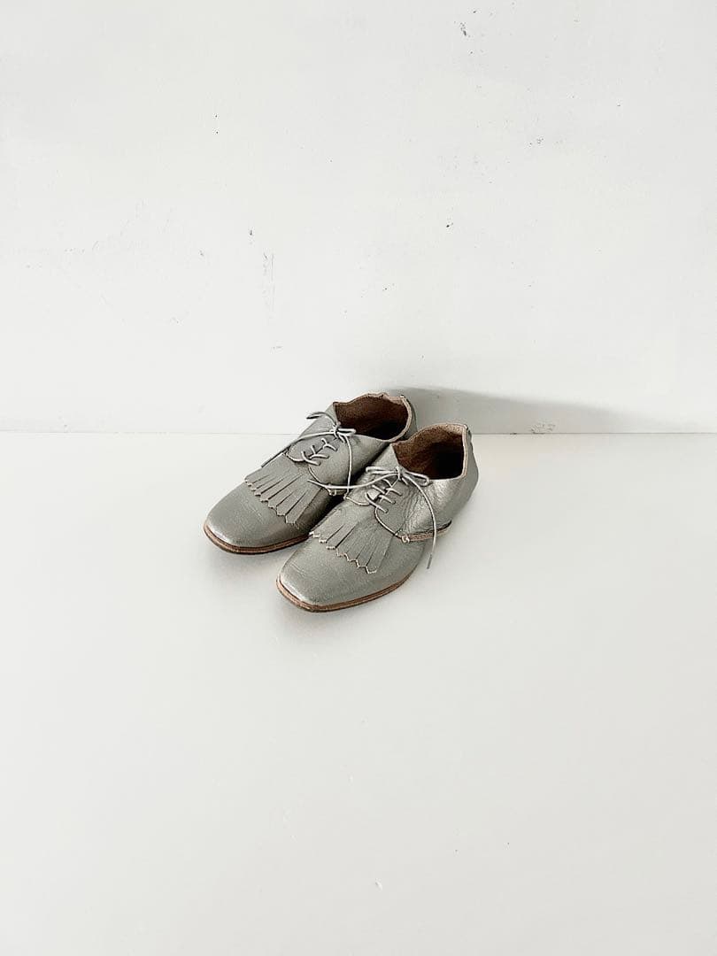 【美品】U.No.5　KILT SHOES　シルバー　サイズ6　USサイズ8