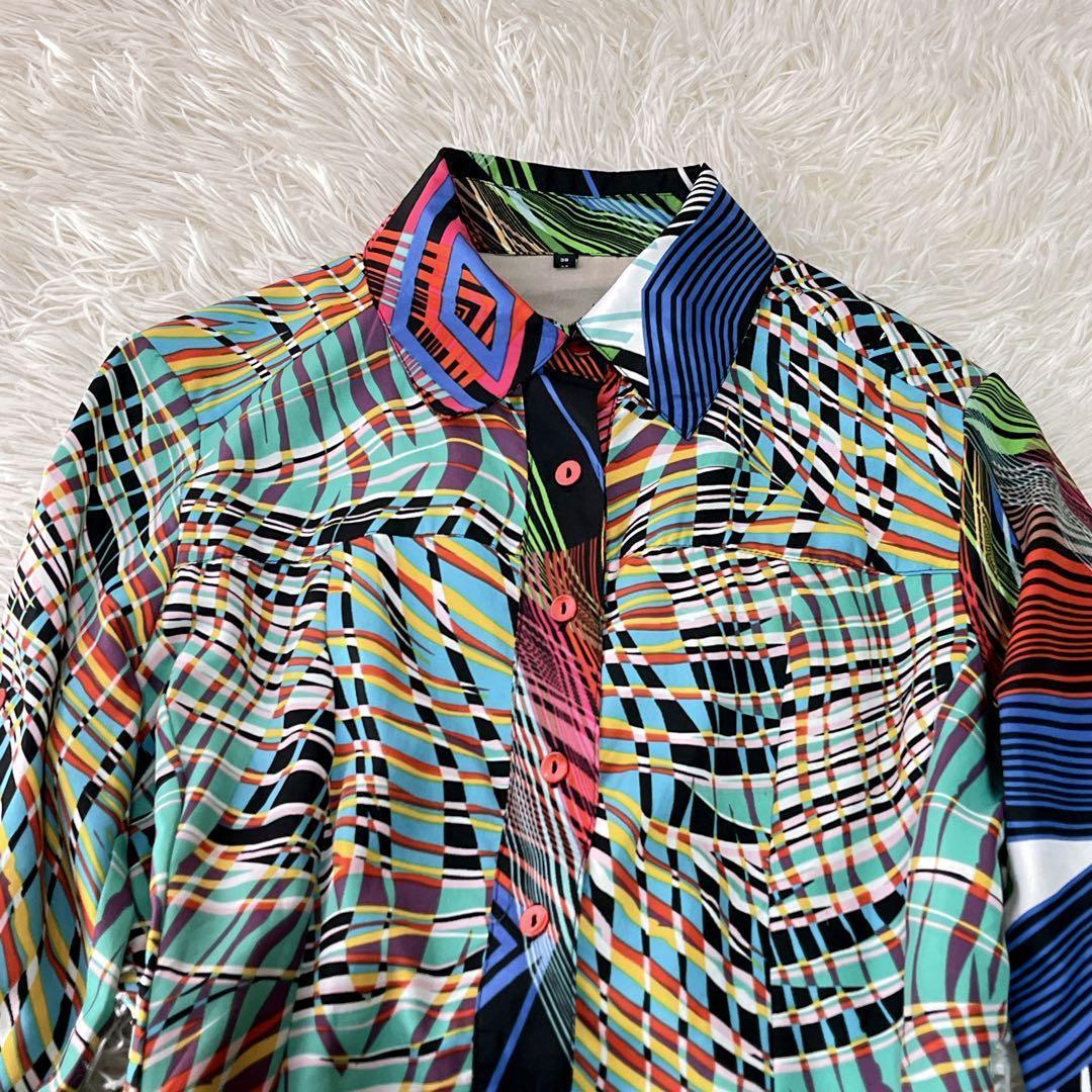 【かずこさん様用】デシグアル 総柄 ベルテッド シャツワンピース サイズ38 美