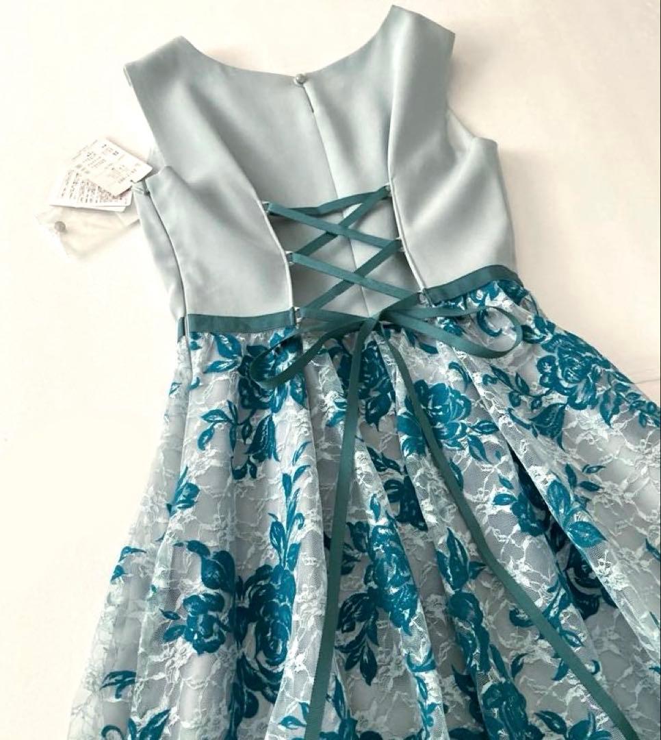 新品★ AIMER 花柄レース ドレスワンピース チュール バッククロス リボン